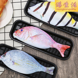 韓國文具創意仿真咸魚海魚記筆袋個性文具袋