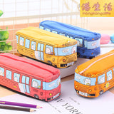 韓國創意學生文具小動物巴士筆袋 公交鉛筆盒 男女帆布文具盒