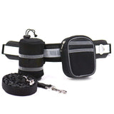 專業狗狗跑步牽引繩反光可調腰帶含水袋手機鑰匙包彈性緩存牽引繩