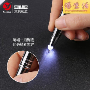 學生創意LED燈發光圓珠筆 商務辦公文具禮品金屬圓珠筆