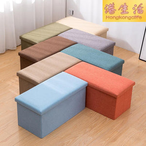 簡約家居多功能創意儲物凳子 布藝棉麻沙發換鞋凳可摺疊收納凳